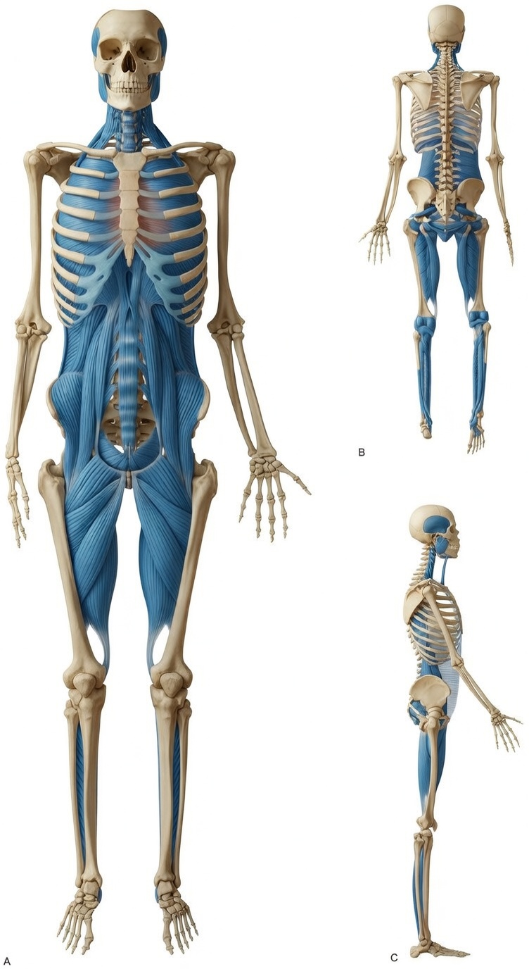 The Deep Front Line - Anatomy Trains inner fascial support from foot to skull - Physology Bath
